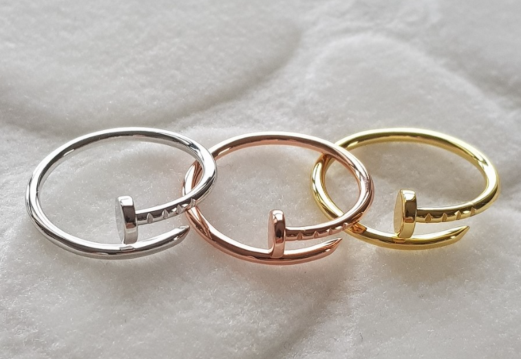 Cartier Model 3 Renk Çivi Yüzük 7-8-10 SIZE