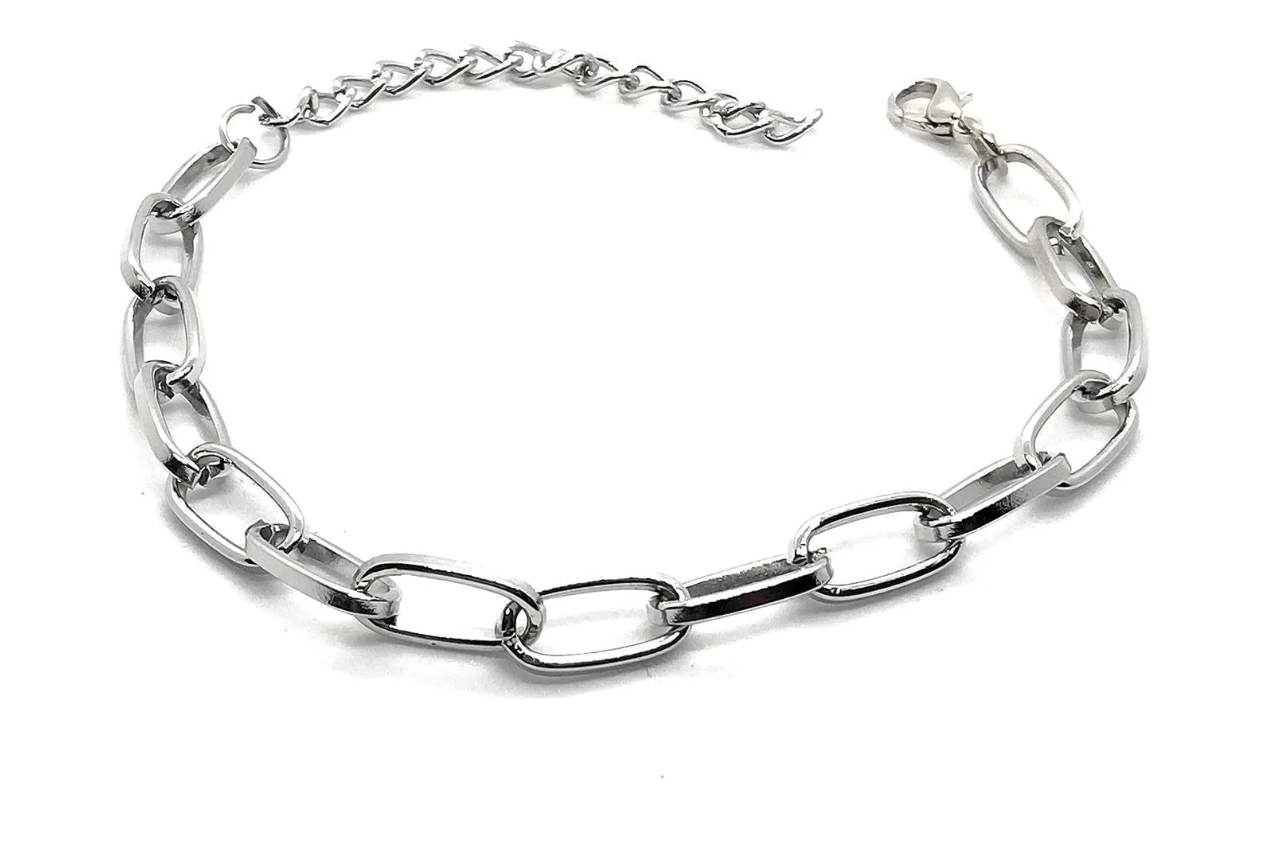 Unisex Oval Dikdörtgen Zincir Bileklik