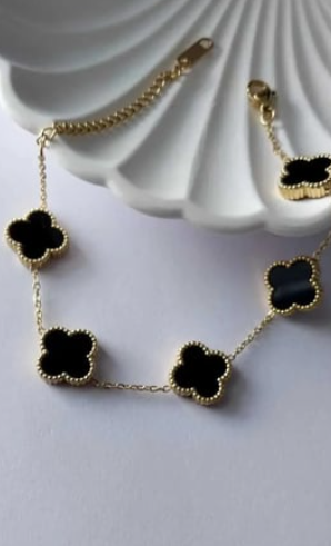 Van Cleef Kolye Bileklik Set (CLOVER) - ÇİFT YÖNLÜ