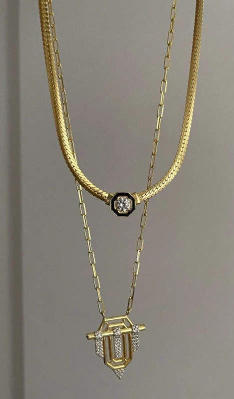 Serenay 2'li Kolye Çelik Set